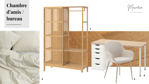 Projet VOLLANDES - Shopping list chambre d'amis / bureau